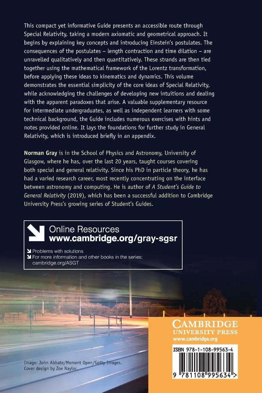 Rückseite: 9781108995634 | A Student's Guide to Special Relativity | Norman Gray | Taschenbuch