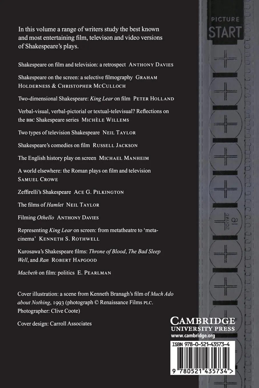 Rückseite: 9780521435734 | Shakespeare and the Moving Image | Anthony Davies (u. a.) | Buch