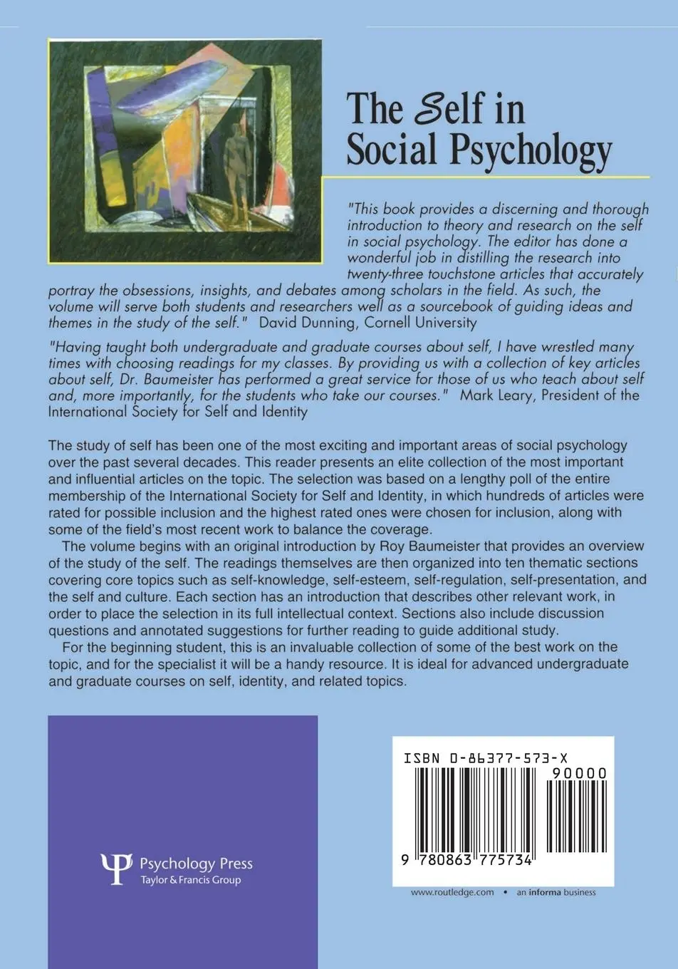 Rückseite: 9780863775734 | Self in Social Psychology | Key Readings | Roy F. Baumeister | Buch