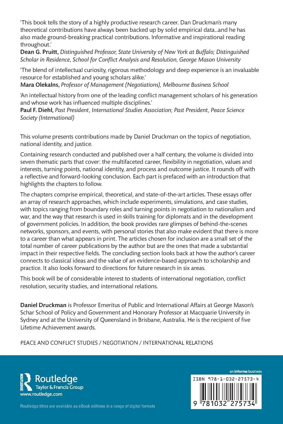 Rückseite: 9781032275734 | Negotiation, Identity and Justice | Pathways to Agreement | Druckman