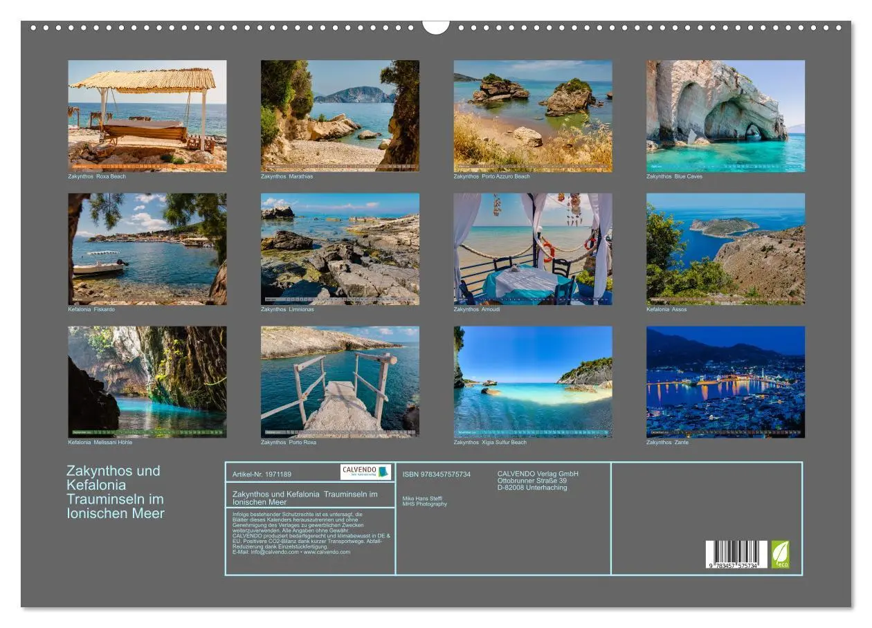 Bild: 9783457575734 | Zakynthos und Kefalonia Trauminseln im Ionischen Meer (Wandkalender...