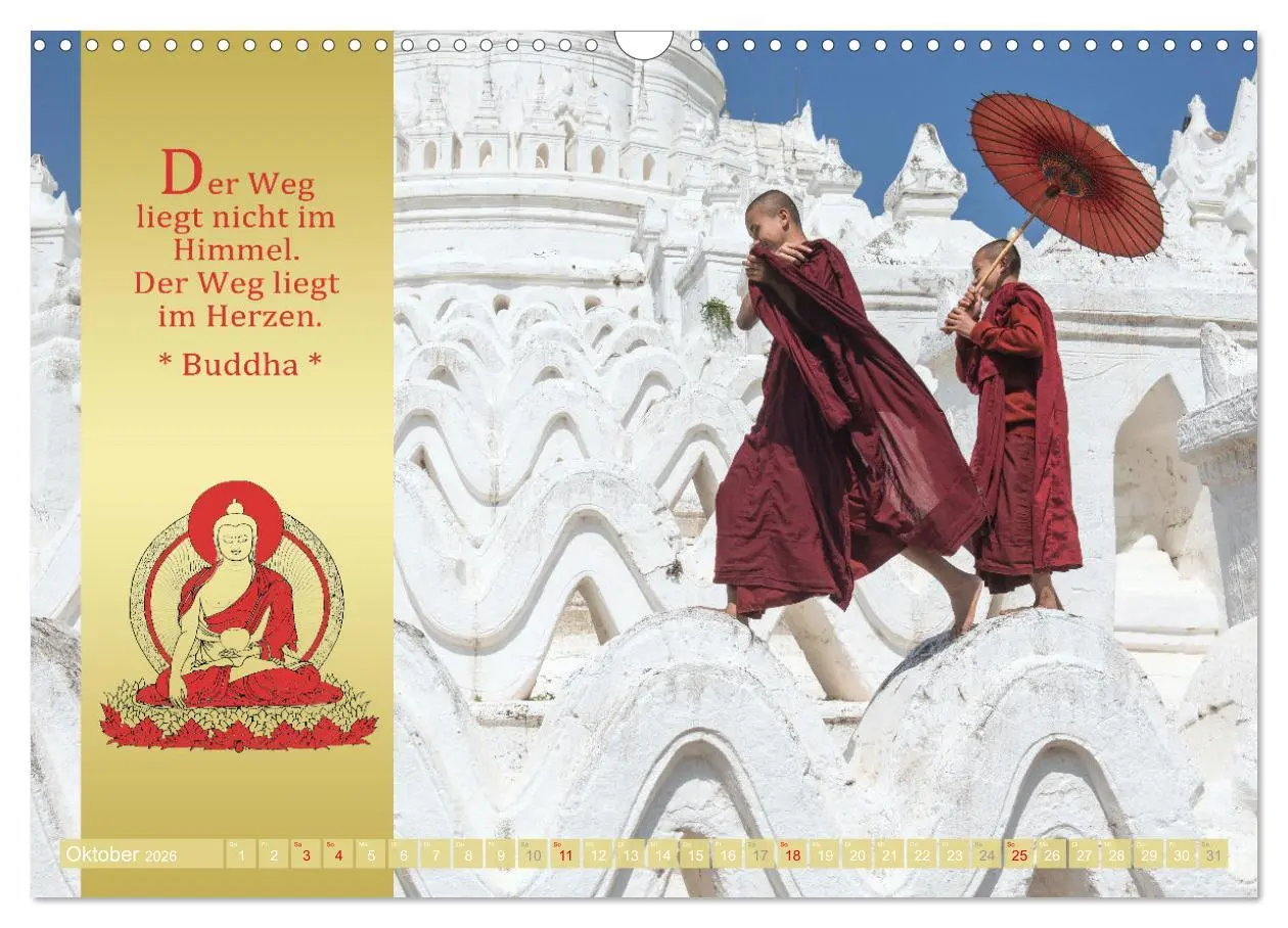 Bild: 9783457645734 | BUDDHAS WORTE - Buddhistische Weisheiten (Wandkalender 2026 DIN A3...