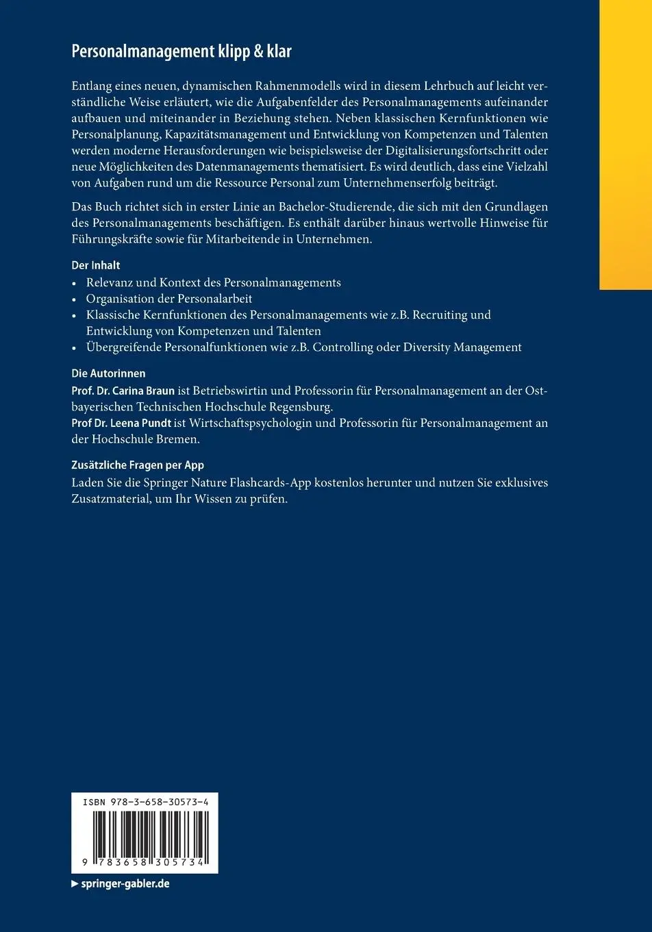 Rückseite: 9783658305734 | Personalmanagement klipp &amp; klar | Leena Pundt (u. a.) | Bundle | 2021
