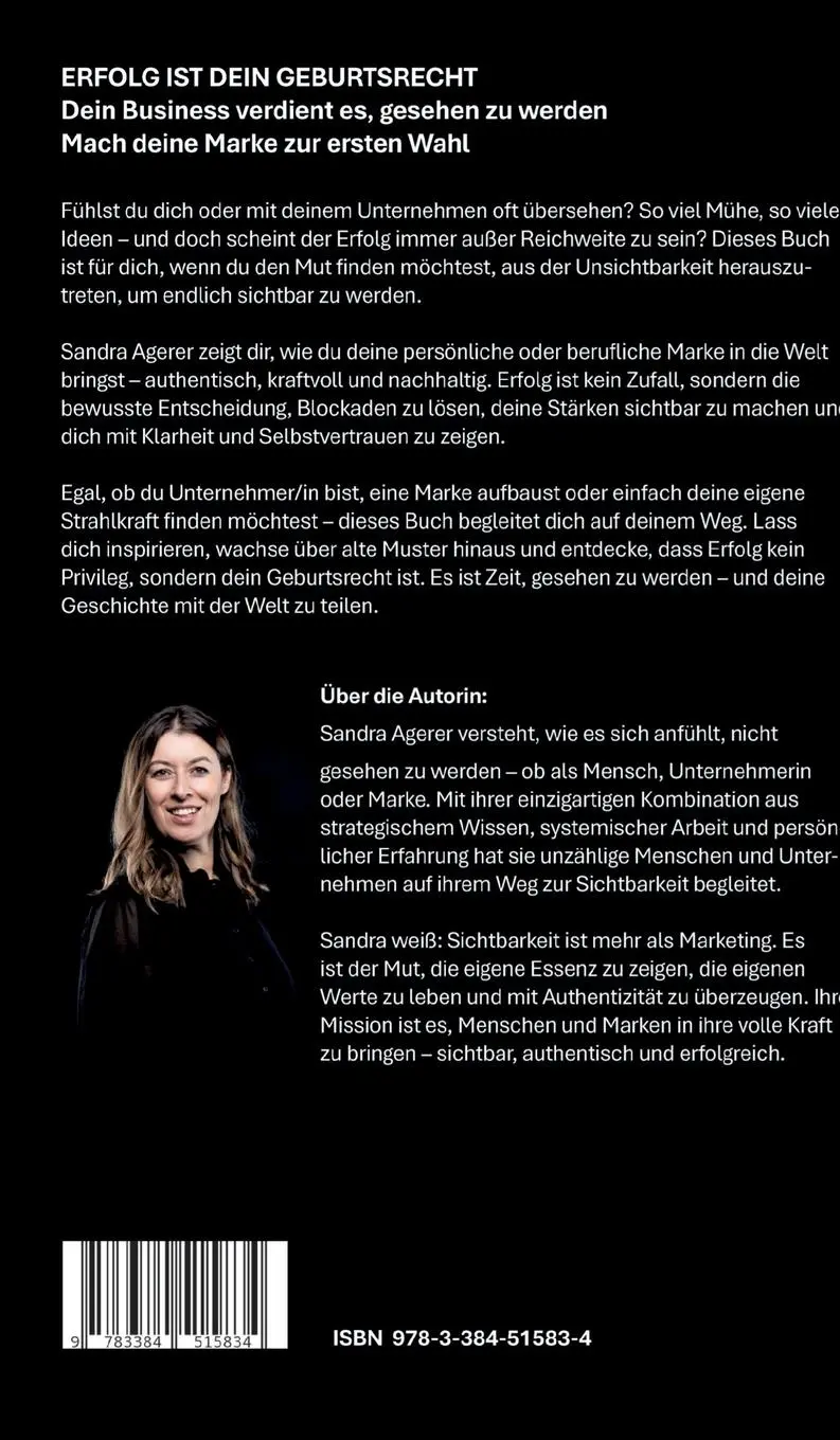 Rückseite: 9783384515834 | Erfolg ist dein Geburtsrecht | Sandra Agerer | Buch | 244 S. | Deutsch