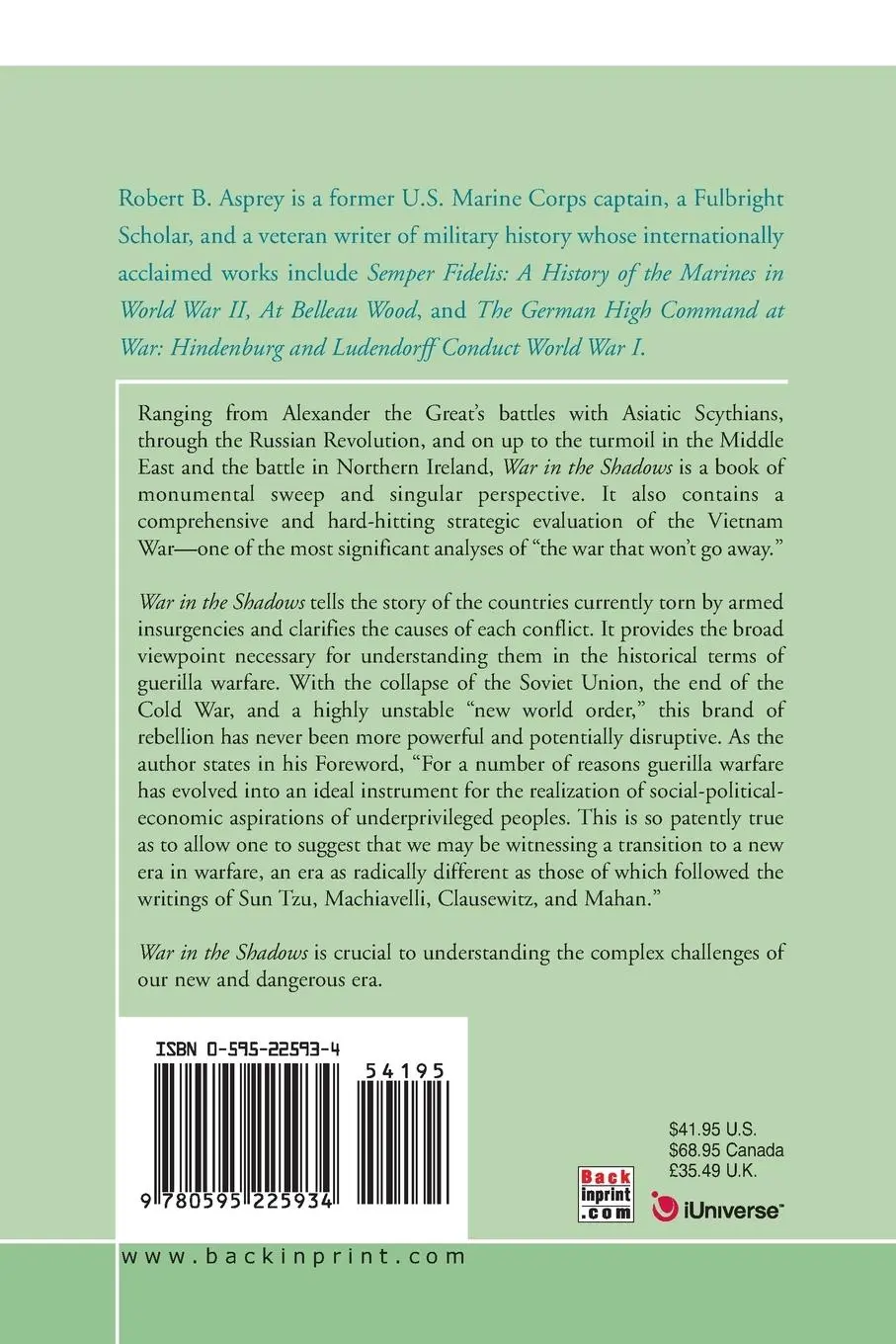 Rückseite: 9780595225934 | War In The Shadows | The Guerrilla in History | Robert B. Asprey