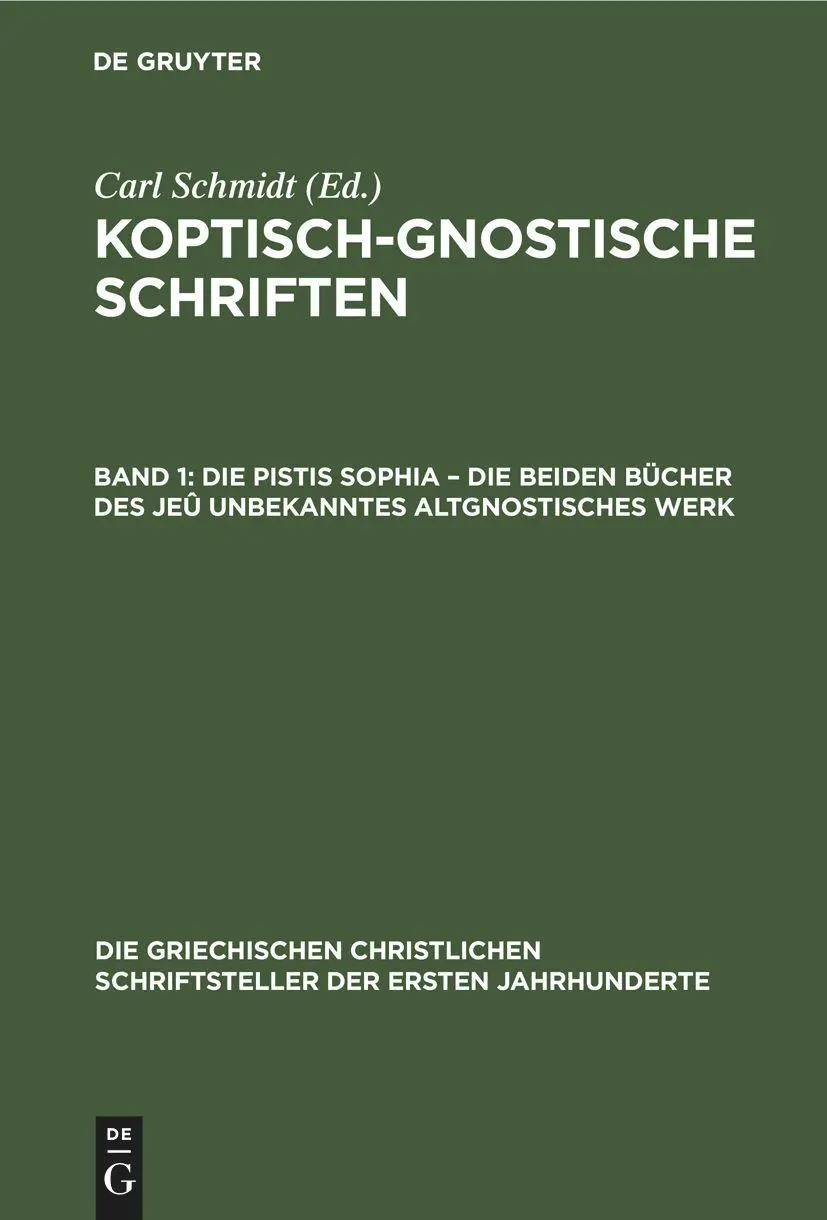 Cover: 9783112485934 | Die Pistis Sophia - Die beiden Bücher des jeû unbekanntes...