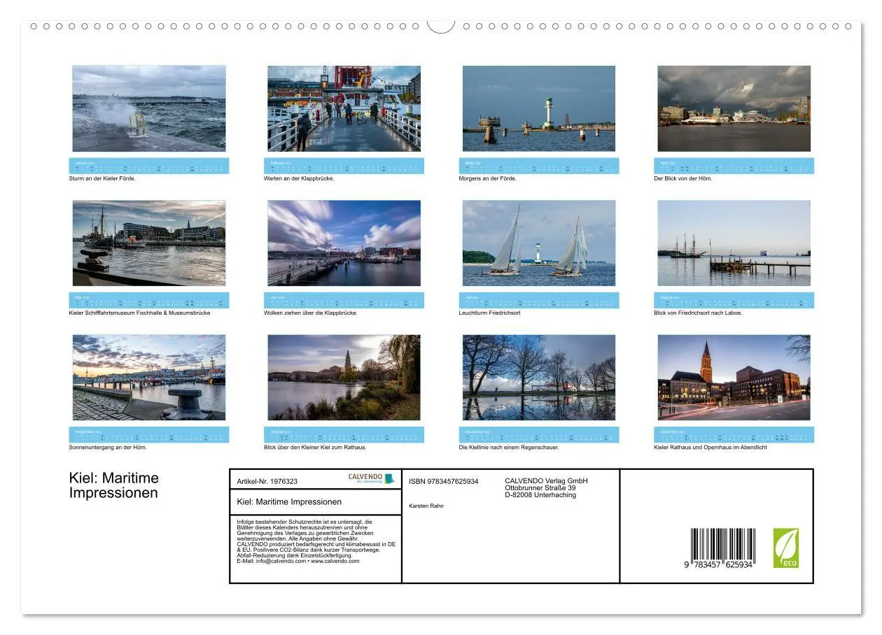 Bild: 9783457625934 | Kiel: Maritime Impressionen (Wandkalender 2026 DIN A2 quer),...