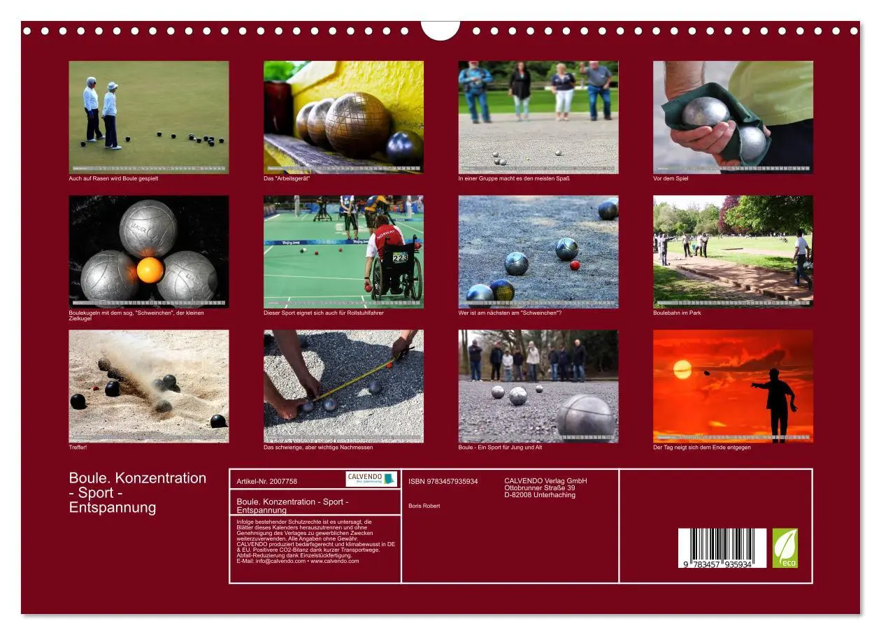 Bild: 9783457935934 | Boule. Konzentration - Sport - Entspannung (Wandkalender 2026 DIN...