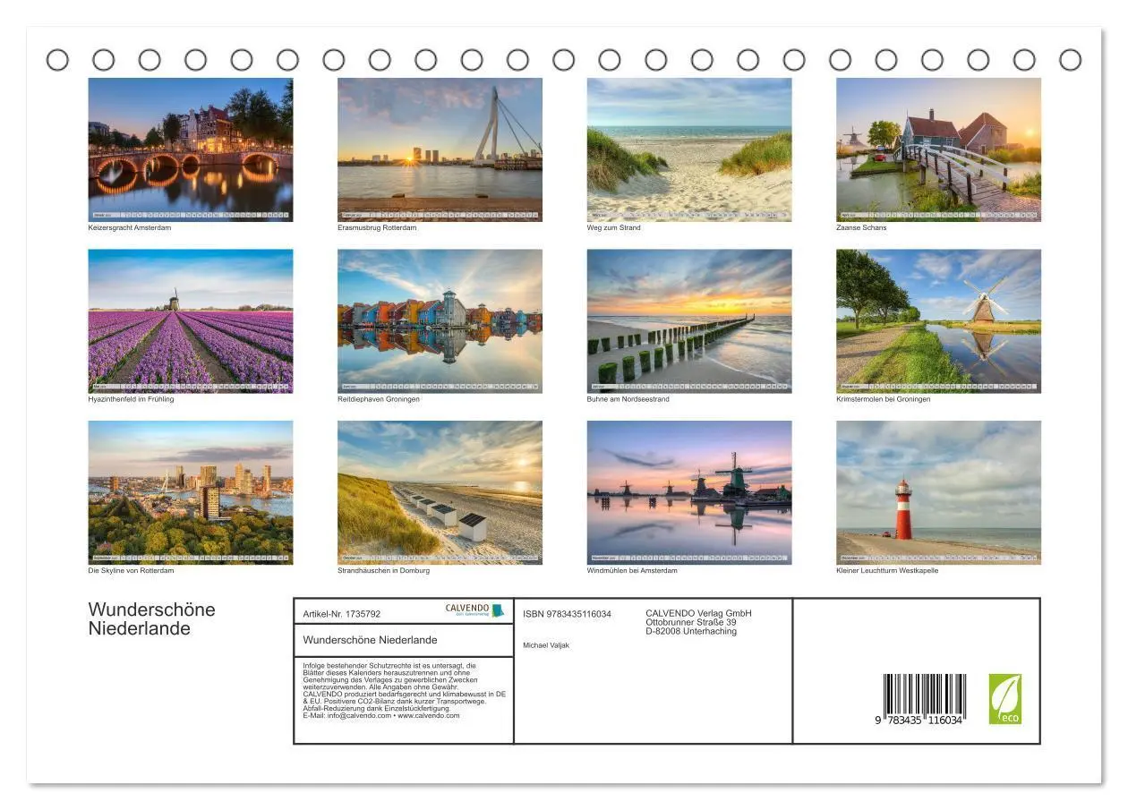 Bild: 9783435116034 | Wunderschöne Niederlande (Tischkalender 2025 DIN A5 quer), CALVENDO...