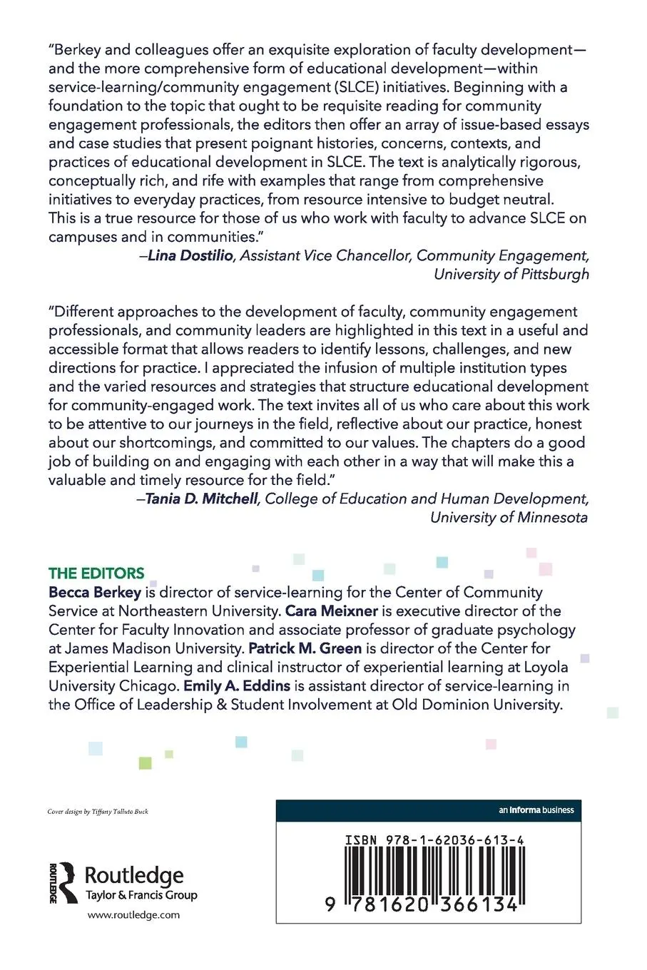 Rückseite: 9781620366134 | Reconceptualizing Faculty Development in Service-Learning/Community...