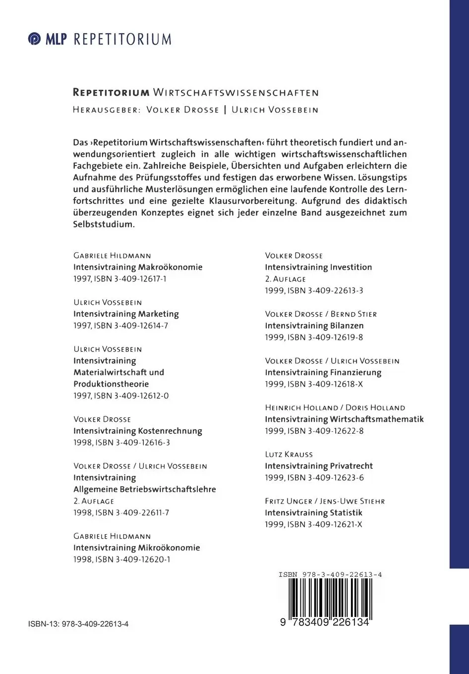 Rückseite: 9783409226134 | Investition Intensivtraining | Volker Drosse | Taschenbuch | viii