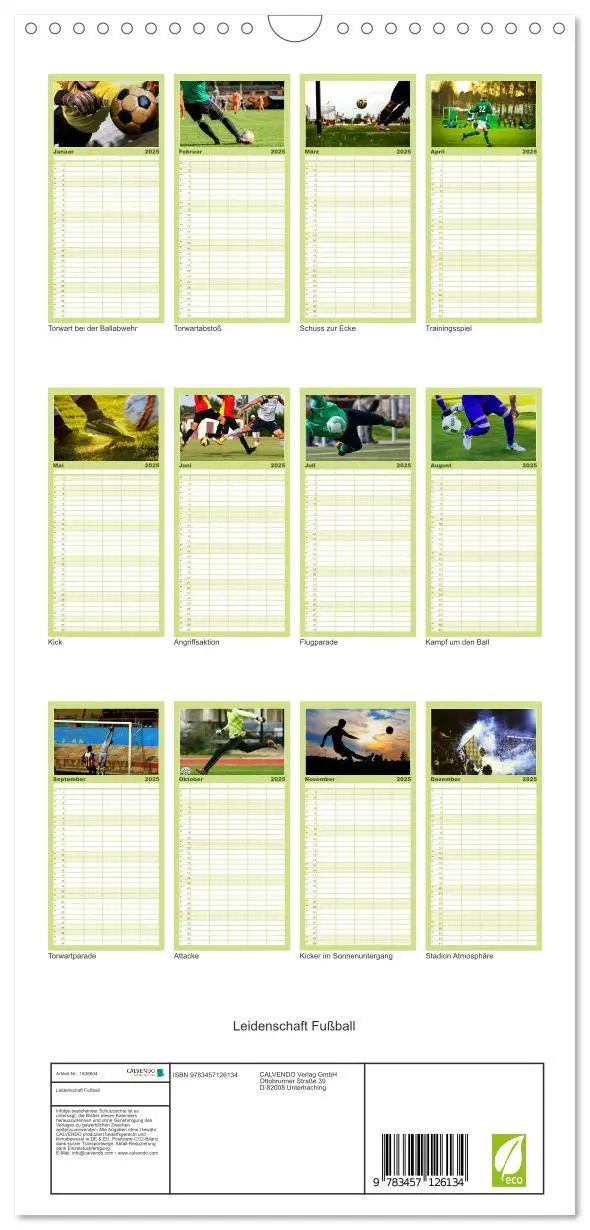 Bild: 9783457126134 | Familienplaner 2025 - Leidenschaft Fußball mit 5 Spalten...