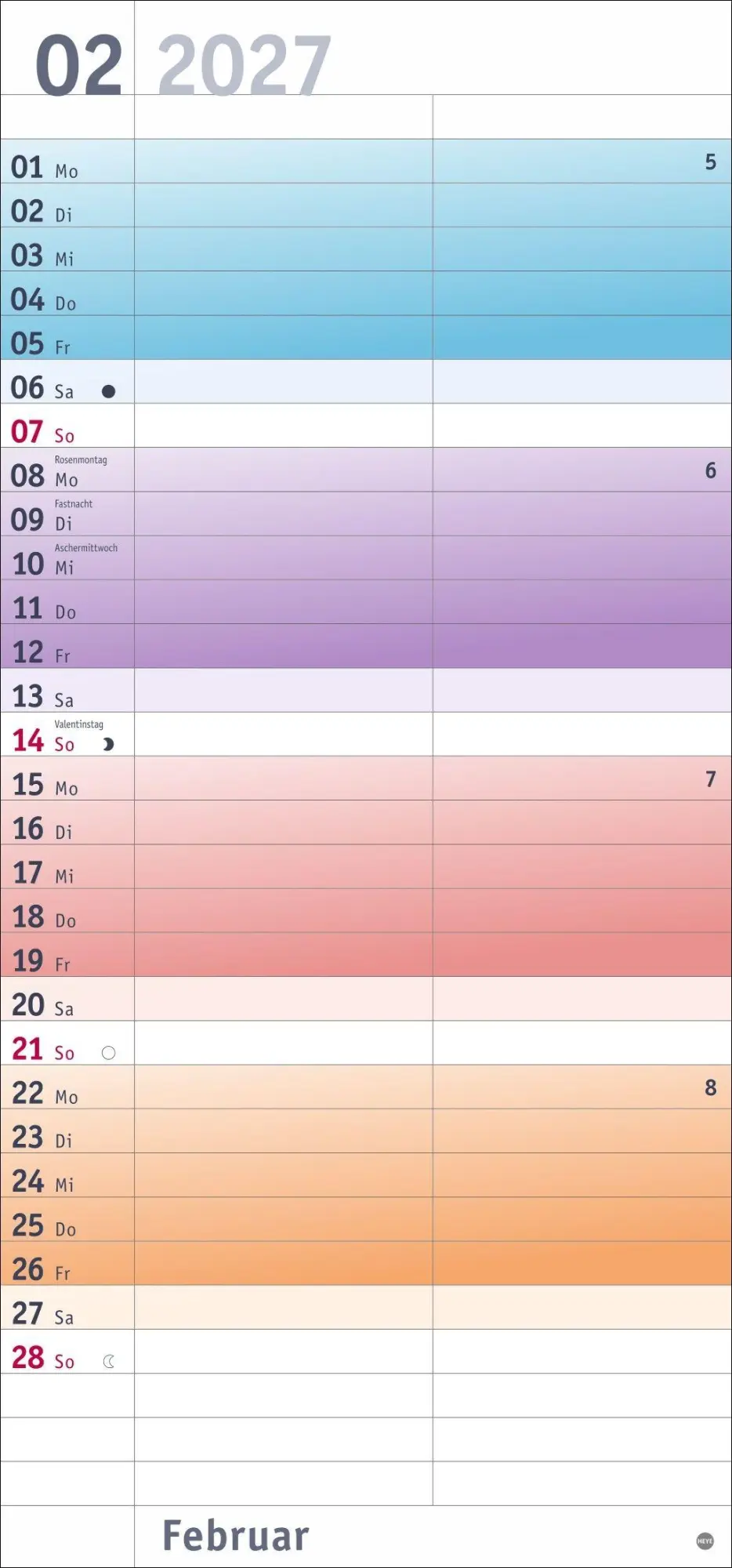 Bild: 9783756416134 | Bunte Wochen Planer für mich 2027 | Heye | Kalender | Spiralbindung