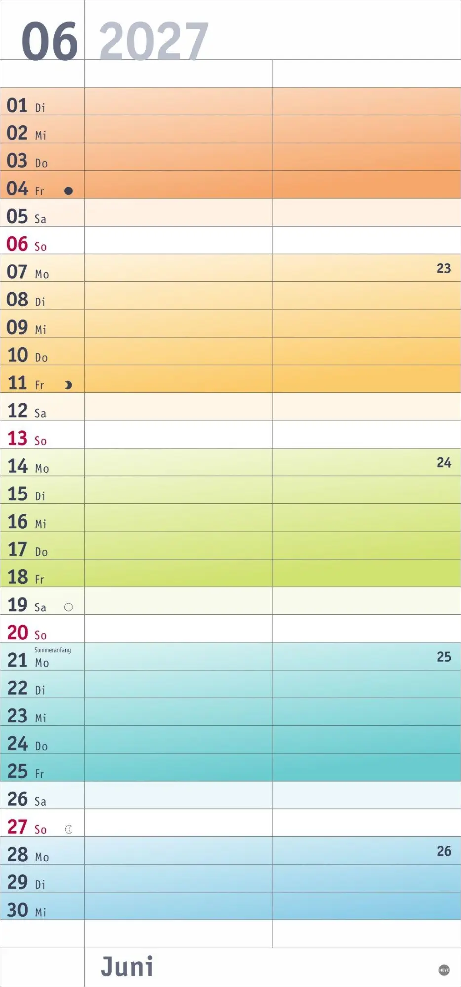 Bild: 9783756416134 | Bunte Wochen Planer für mich 2027 | Heye | Kalender | Spiralbindung