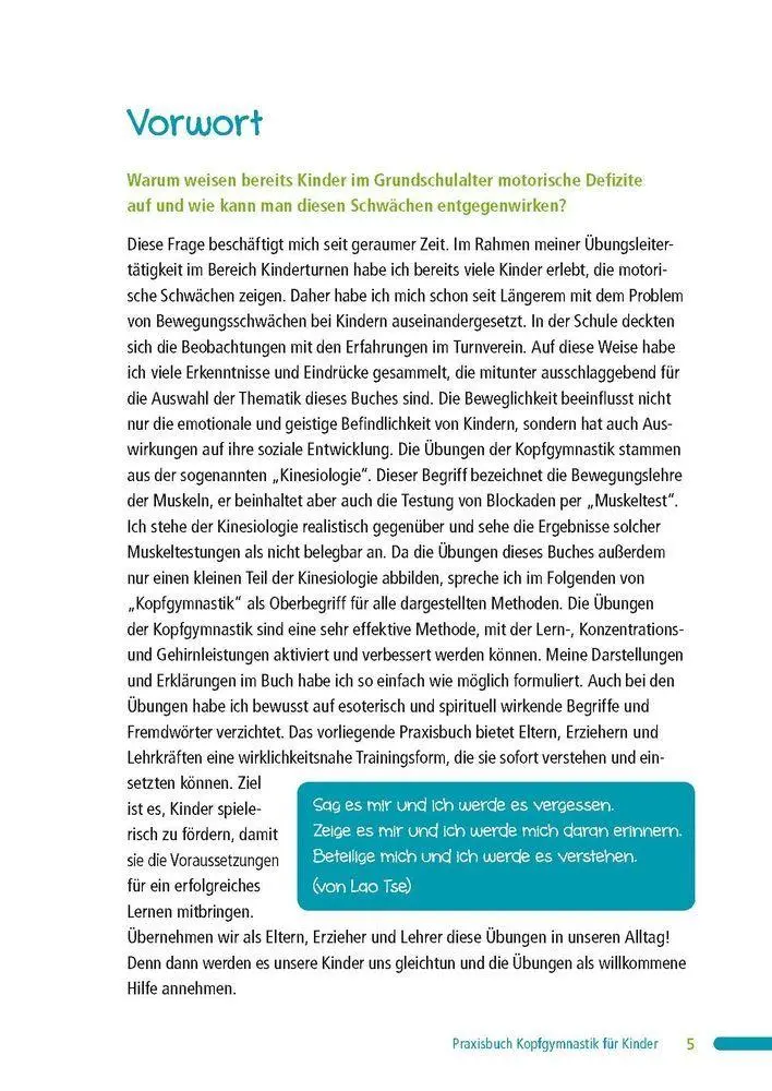 Bild: 9783834626134 | Praxisbuch Kopfgymnastik für Kinder | Ines Schubert | Taschenbuch