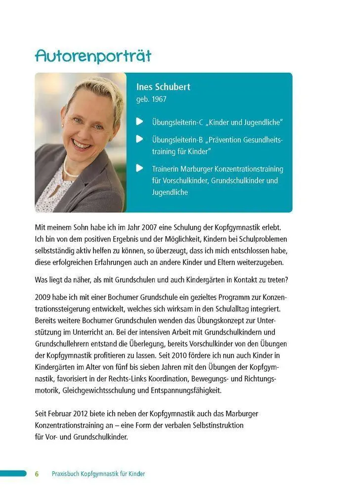 Bild: 9783834626134 | Praxisbuch Kopfgymnastik für Kinder | Ines Schubert | Taschenbuch