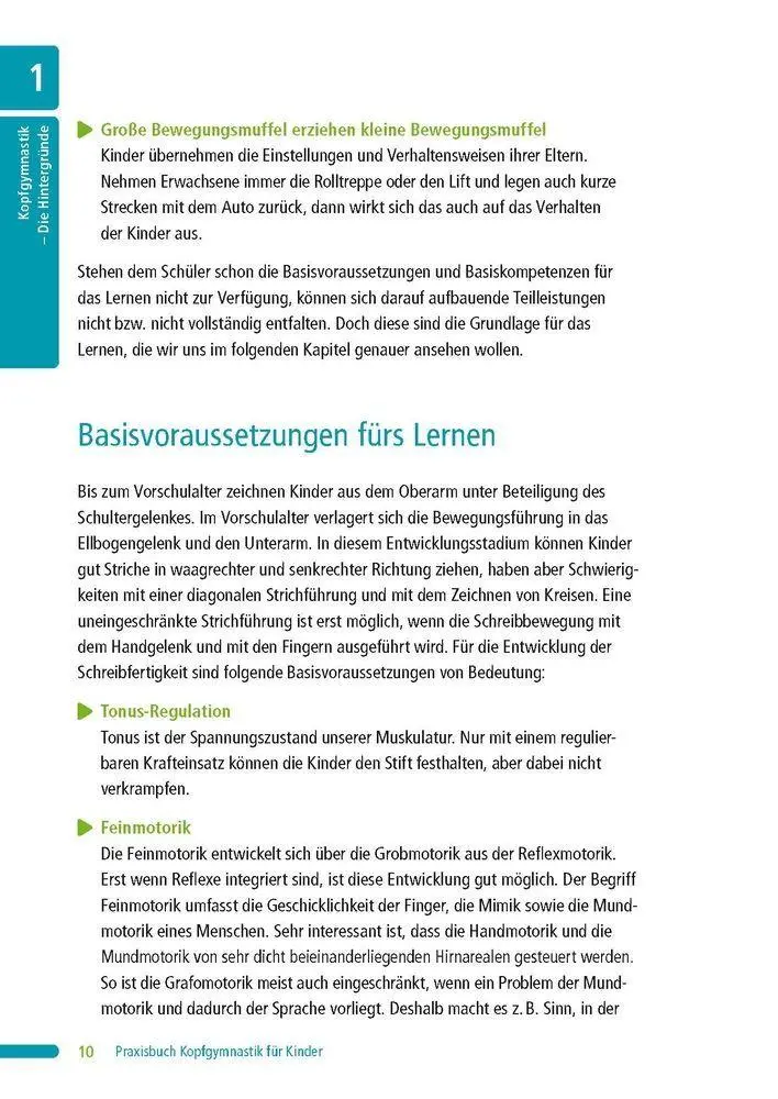 Bild: 9783834626134 | Praxisbuch Kopfgymnastik für Kinder | Ines Schubert | Taschenbuch