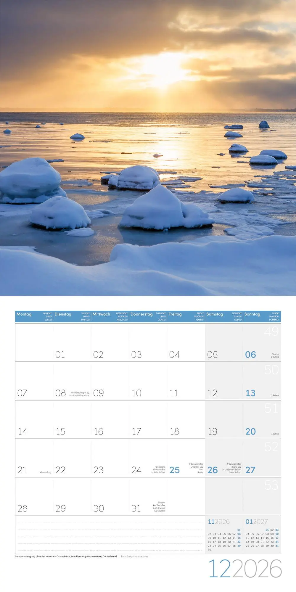 Bild: 9783838446134 | Am Meer Kalender 2026 - 30x30 | Ackermann Kunstverlag GmbH | Kalender