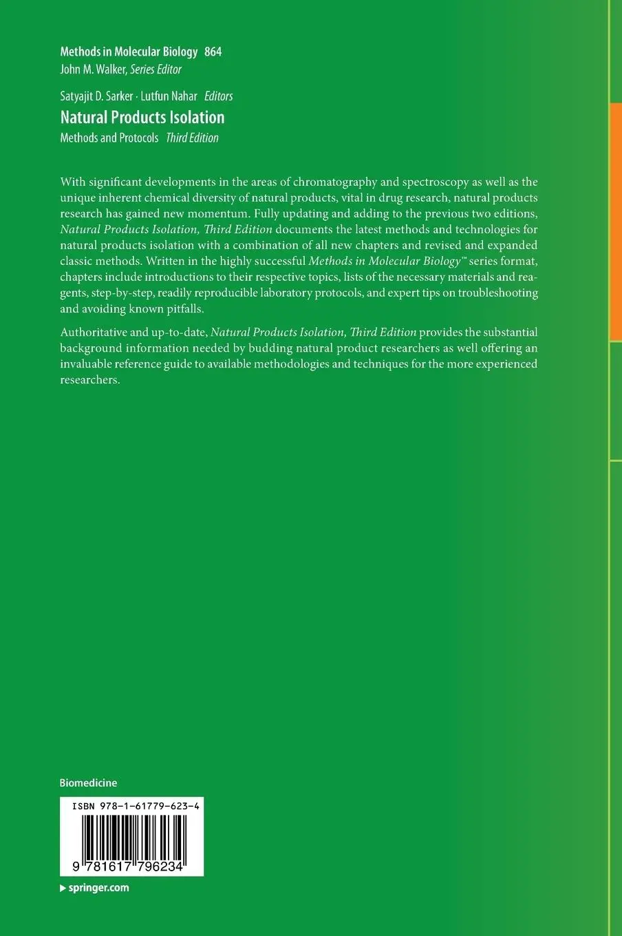 Rückseite: 9781617796234 | Natural Products Isolation | Lutfun Nahar (u. a.) | Buch | xii | 2012