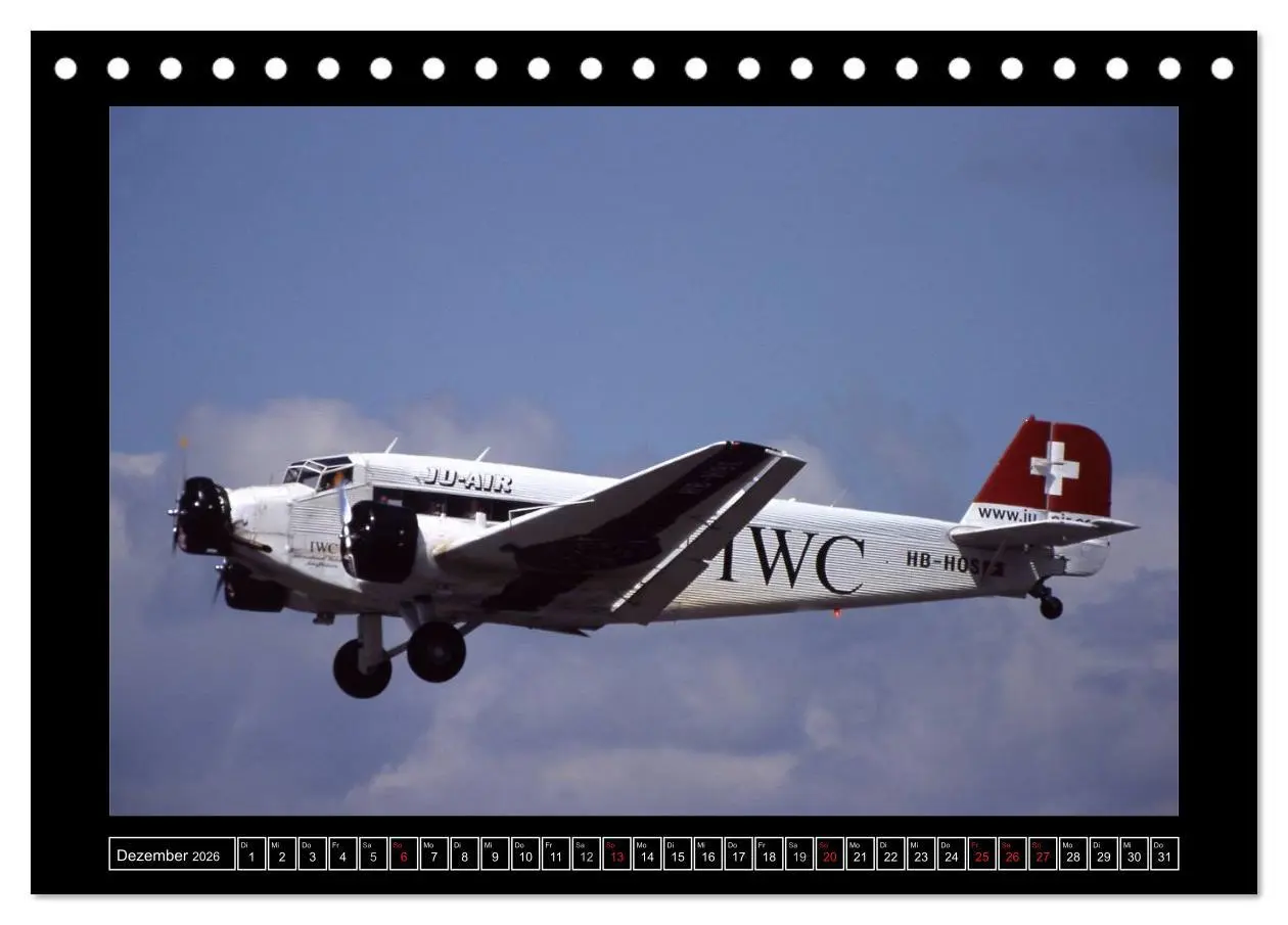 Bild: 9783516206234 | JU-AIR Ju-52 (Tischkalender 2026 DIN A5 quer), CALVENDO Monatskalender