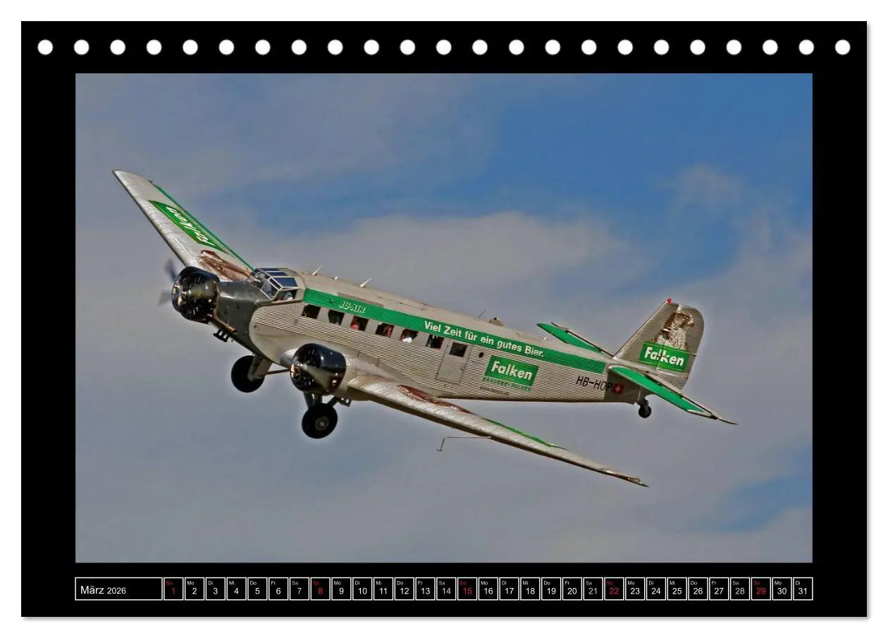 Bild: 9783516206234 | JU-AIR Ju-52 (Tischkalender 2026 DIN A5 quer), CALVENDO Monatskalender