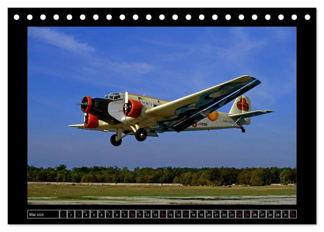 Bild: 9783516206234 | JU-AIR Ju-52 (Tischkalender 2026 DIN A5 quer), CALVENDO Monatskalender