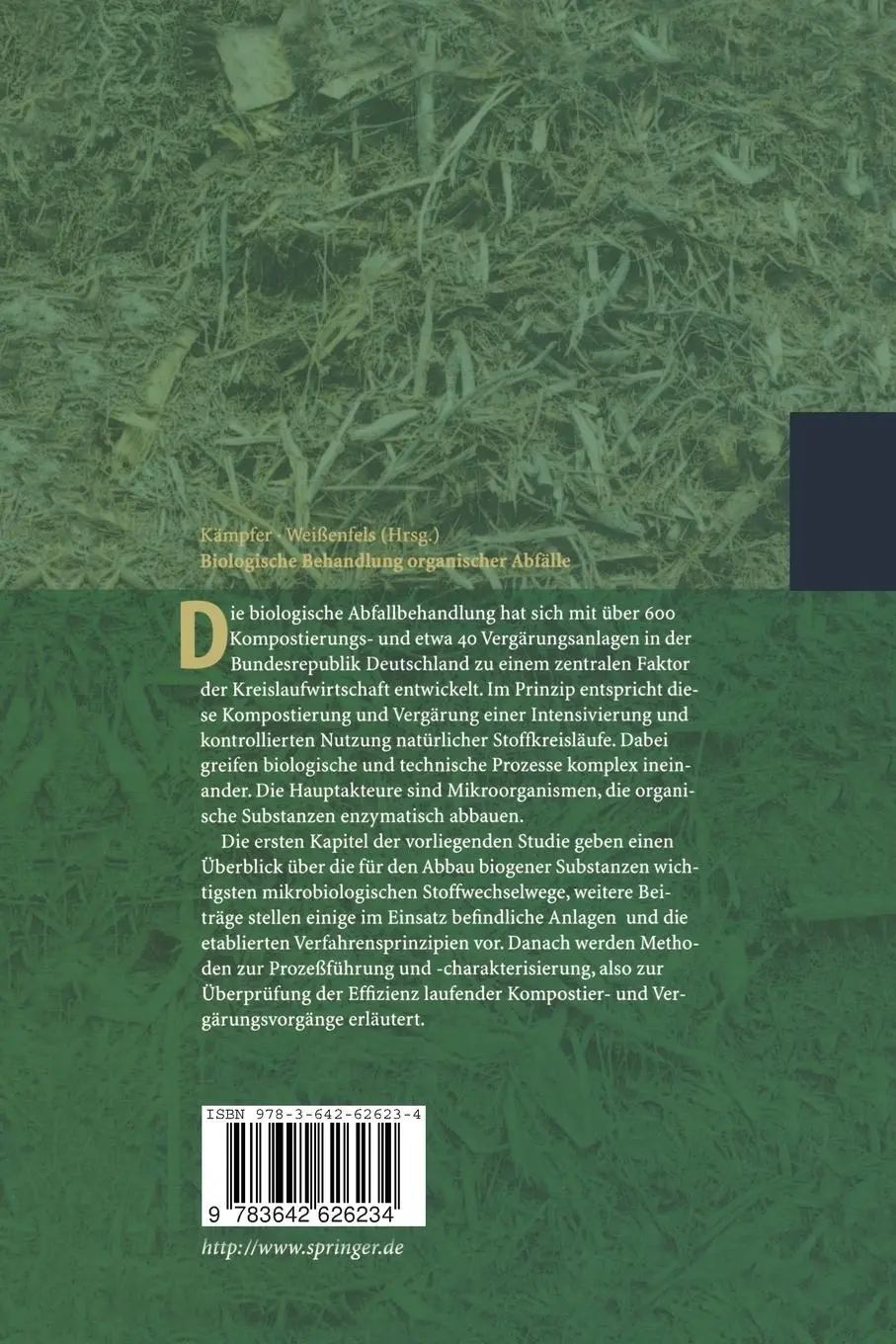 Rückseite: 9783642626234 | Biologische Behandlung organischer Abfälle | Weißenfels (u. a.) | Buch