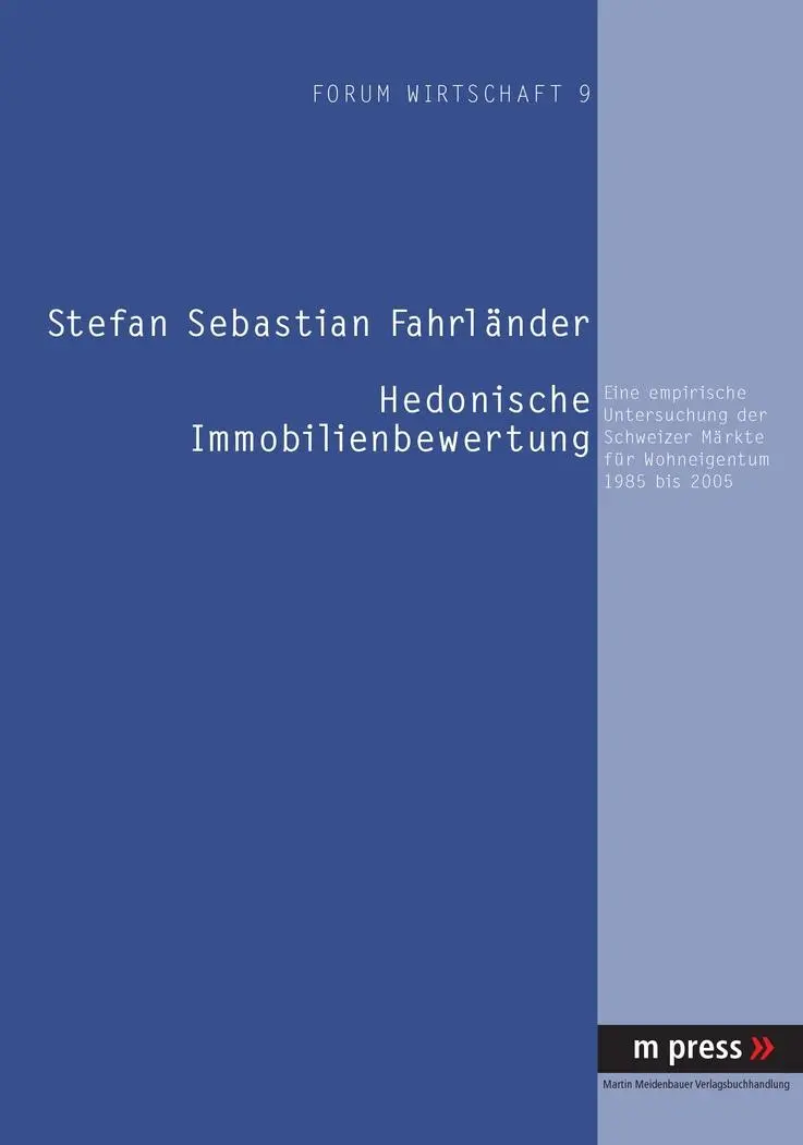 Cover: 9783899756234 | Hedonische Immobilienbewertung | Stefan Fahrländer | Taschenbuch