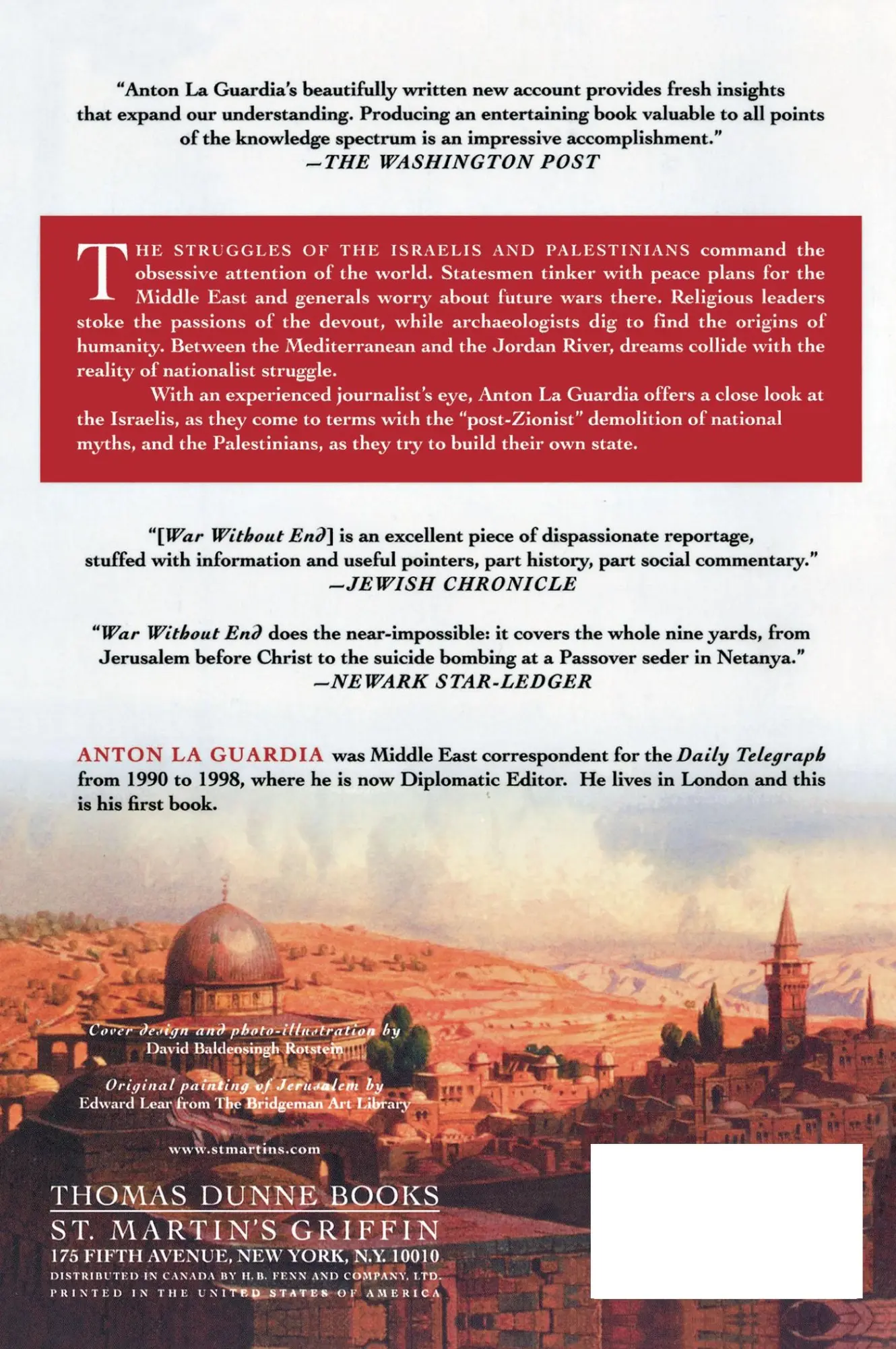 Rückseite: 9780312316334 | War Without End | Anton La Guardia | Taschenbuch | Englisch | 2000