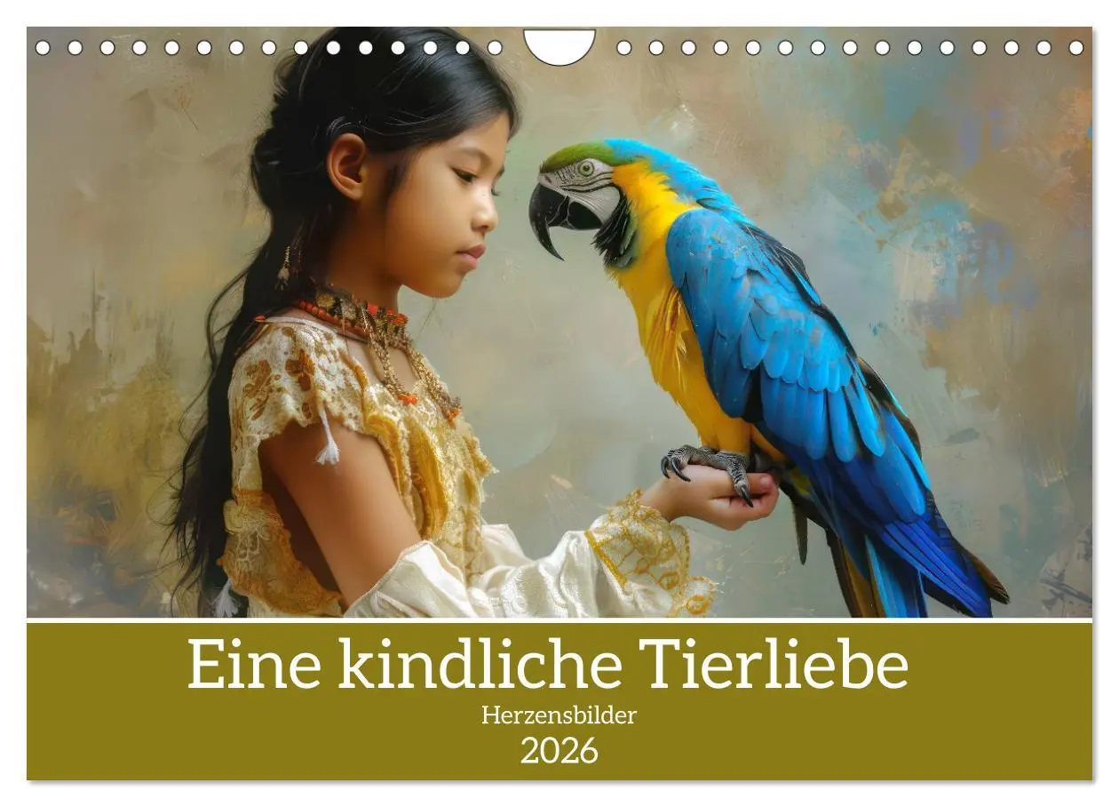 Cover: 9783457726334 | Eine kindliche Tierliebe - Herzensbilder (Wandkalender 2026 DIN A4...