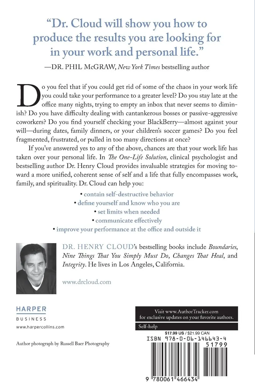 Rückseite: 9780061466434 | The One-Life Solution | Henry Cloud | Taschenbuch | Englisch | 2011