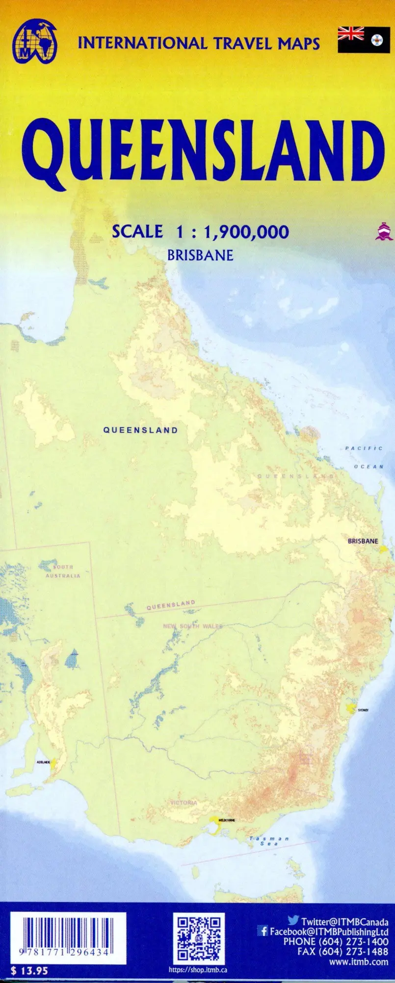 Bild: 9781771296434 | Queensland 1:900 000 | ITM Travel Reference Map 1:900000 | Englisch