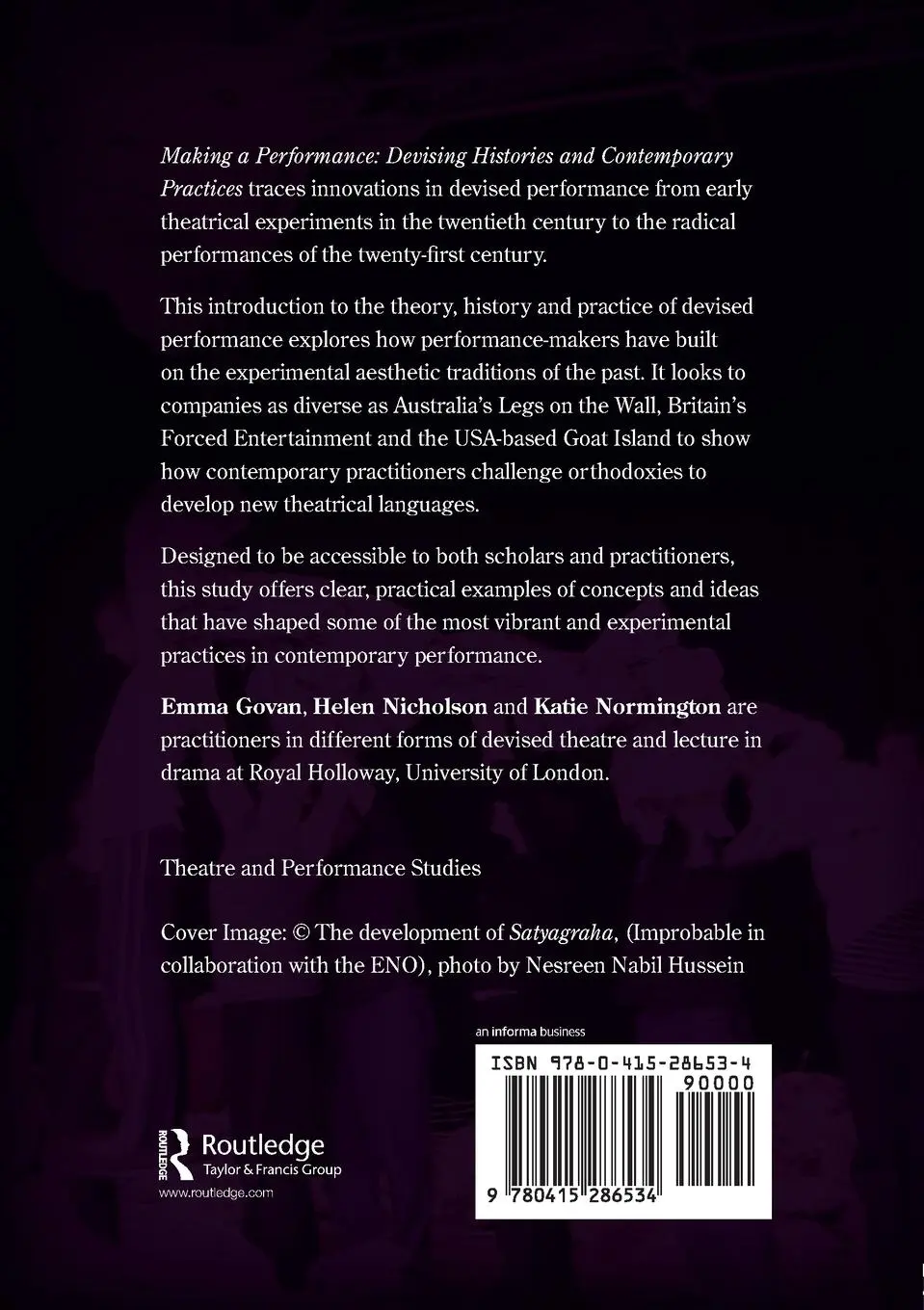 Rückseite: 9780415286534 | Making a Performance | Devising Histories and Contemporary Practices