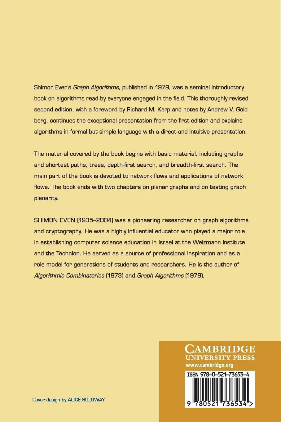 Rückseite: 9780521736534 | Graph Algorithms | Shimon Even | Taschenbuch | Englisch | 2015