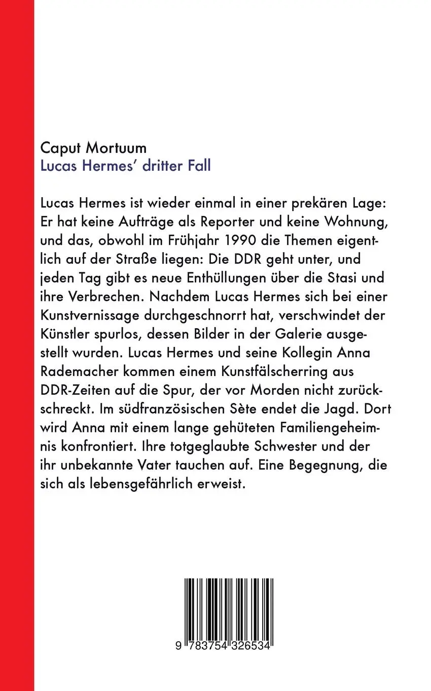 Rückseite: 9783754326534 | Caput Mortuum | Kriminalroman - Lucas Hermes dritter Fall | Stoll