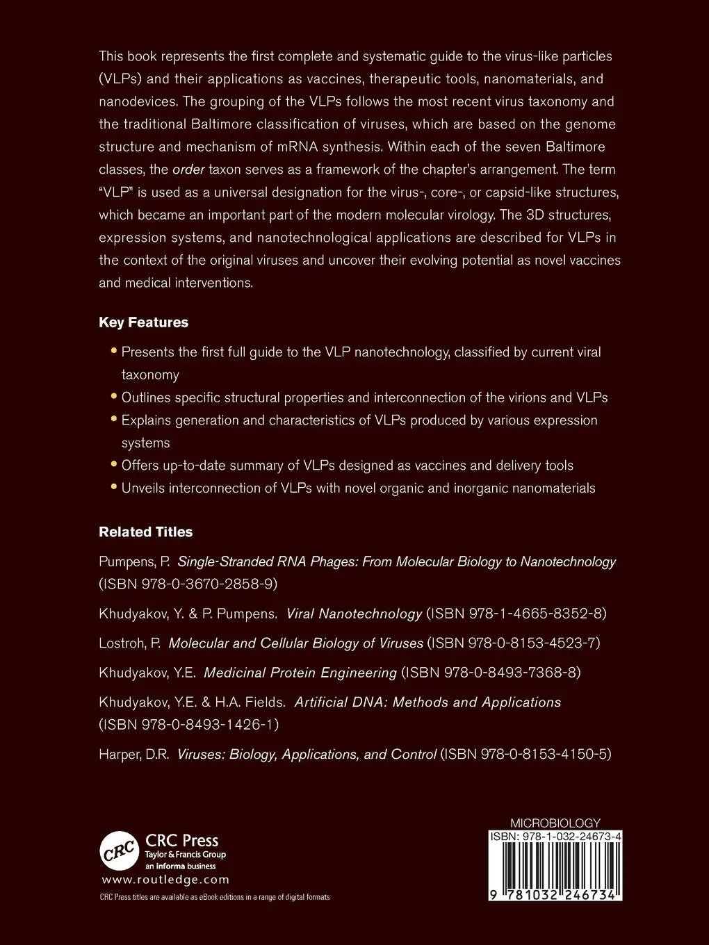 Rückseite: 9781032246734 | Virus-Like Particles | A Comprehensive Guide | Paul Pumpens (u. a.)