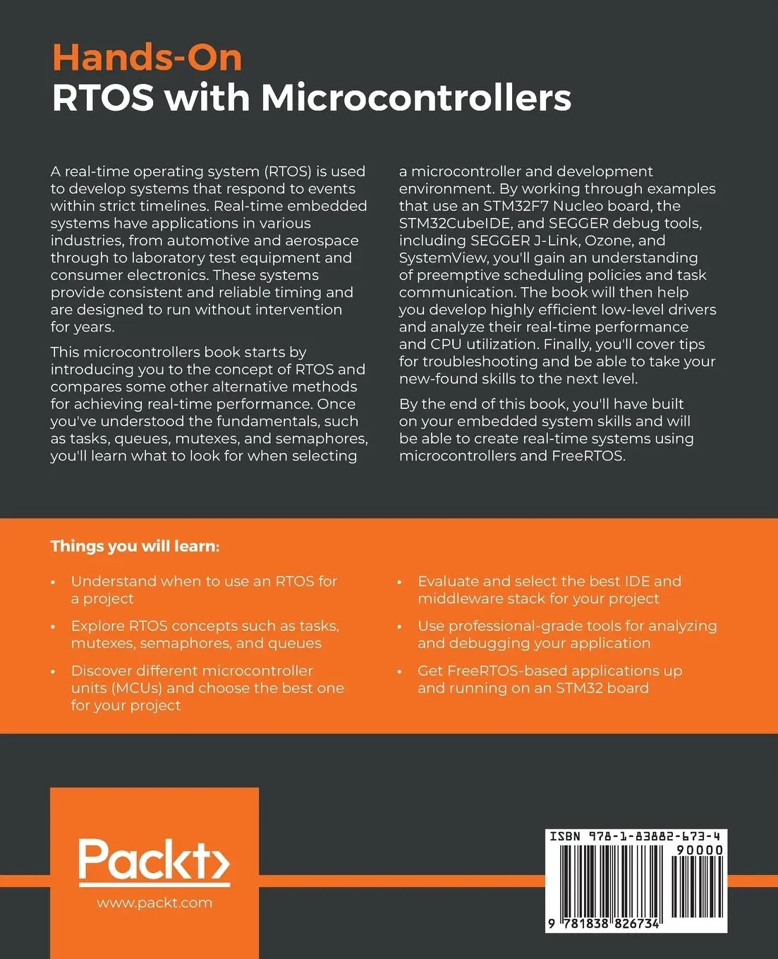 Rückseite: 9781838826734 | Hands-On RTOS with Microcontrollers | Brian Amos | Taschenbuch | 2020