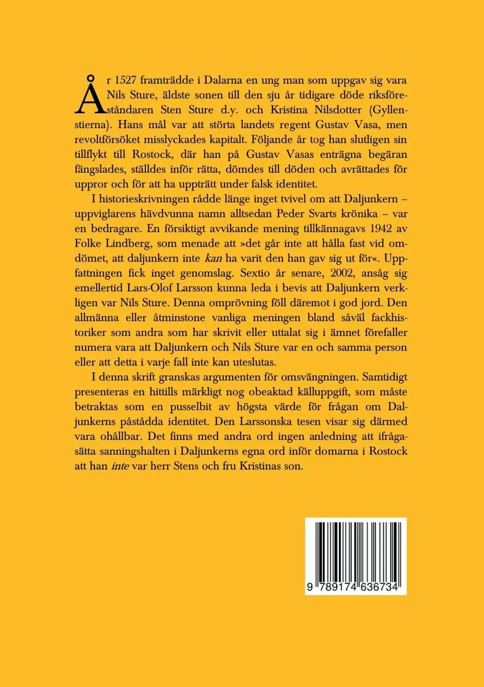 Rückseite: 9789174636734 | Daljunkern och Nils Sture - en boskillnad | Lars Erik Westlund | Buch