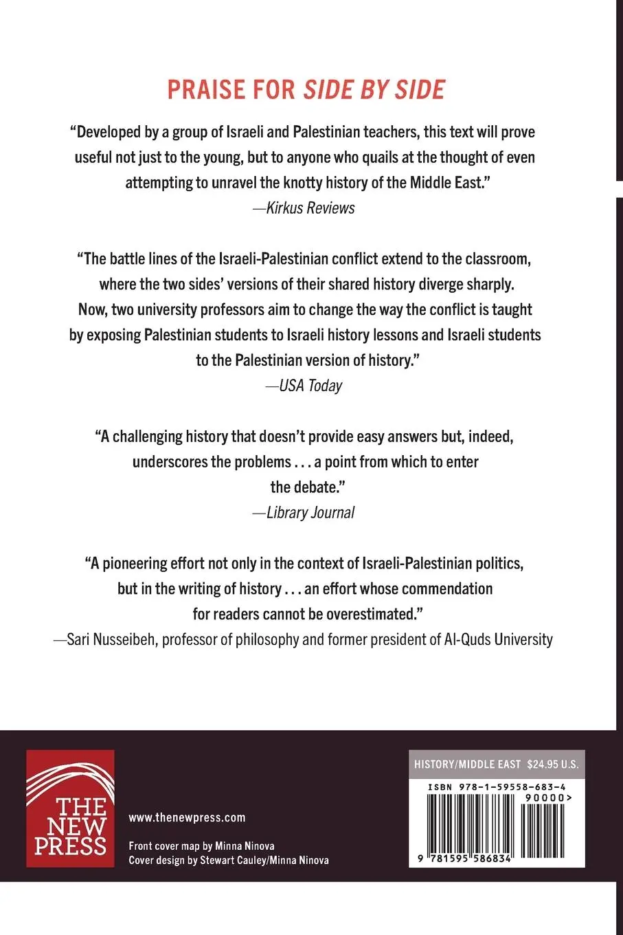 Rückseite: 9781595586834 | Side by Side | Parallel Histories of Israel-Palestine | Adwan (u. a.)
