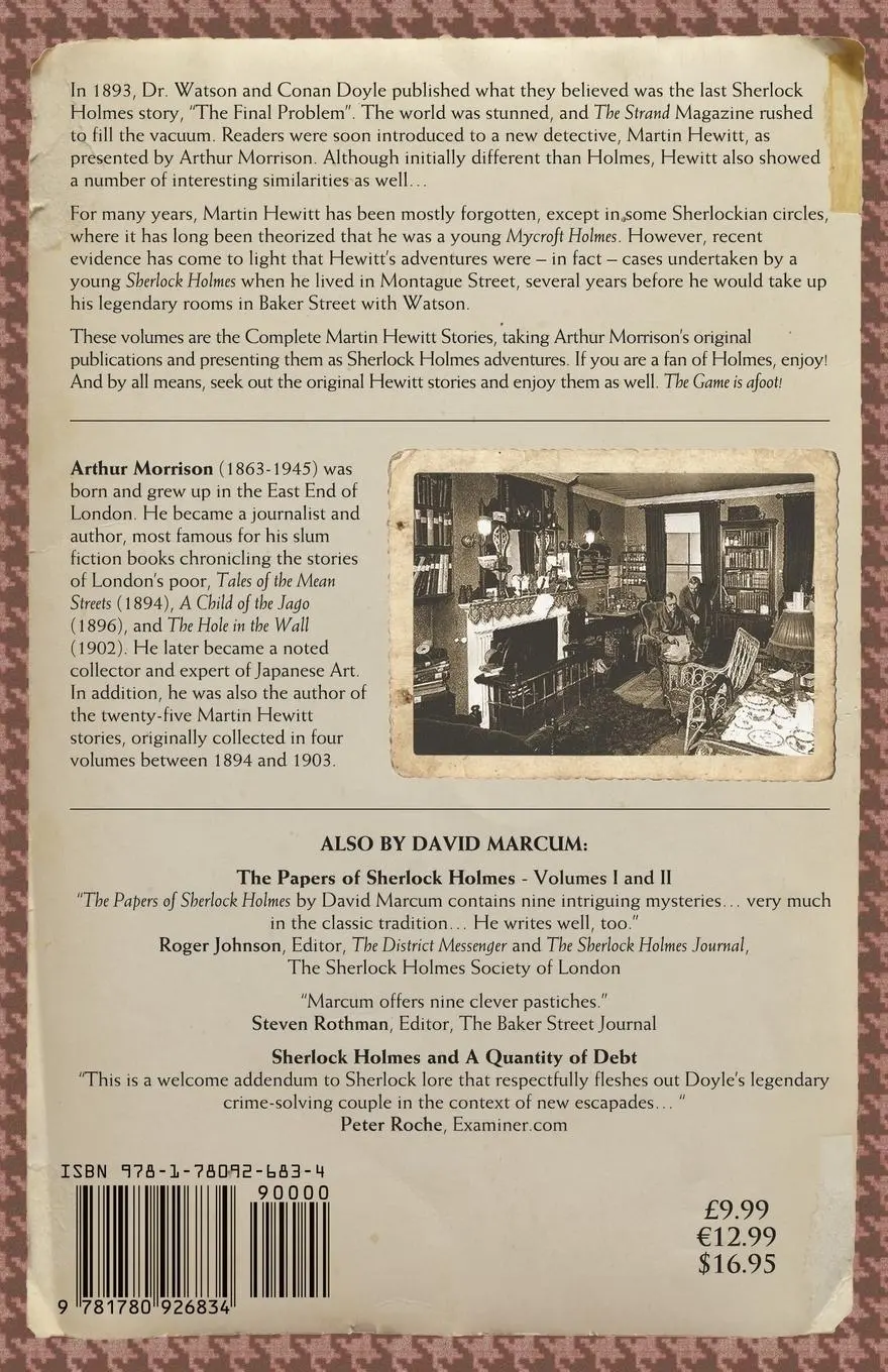 Rückseite: 9781780926834 | Sherlock Holmes in Montague Street | Arthur Morrison | Taschenbuch