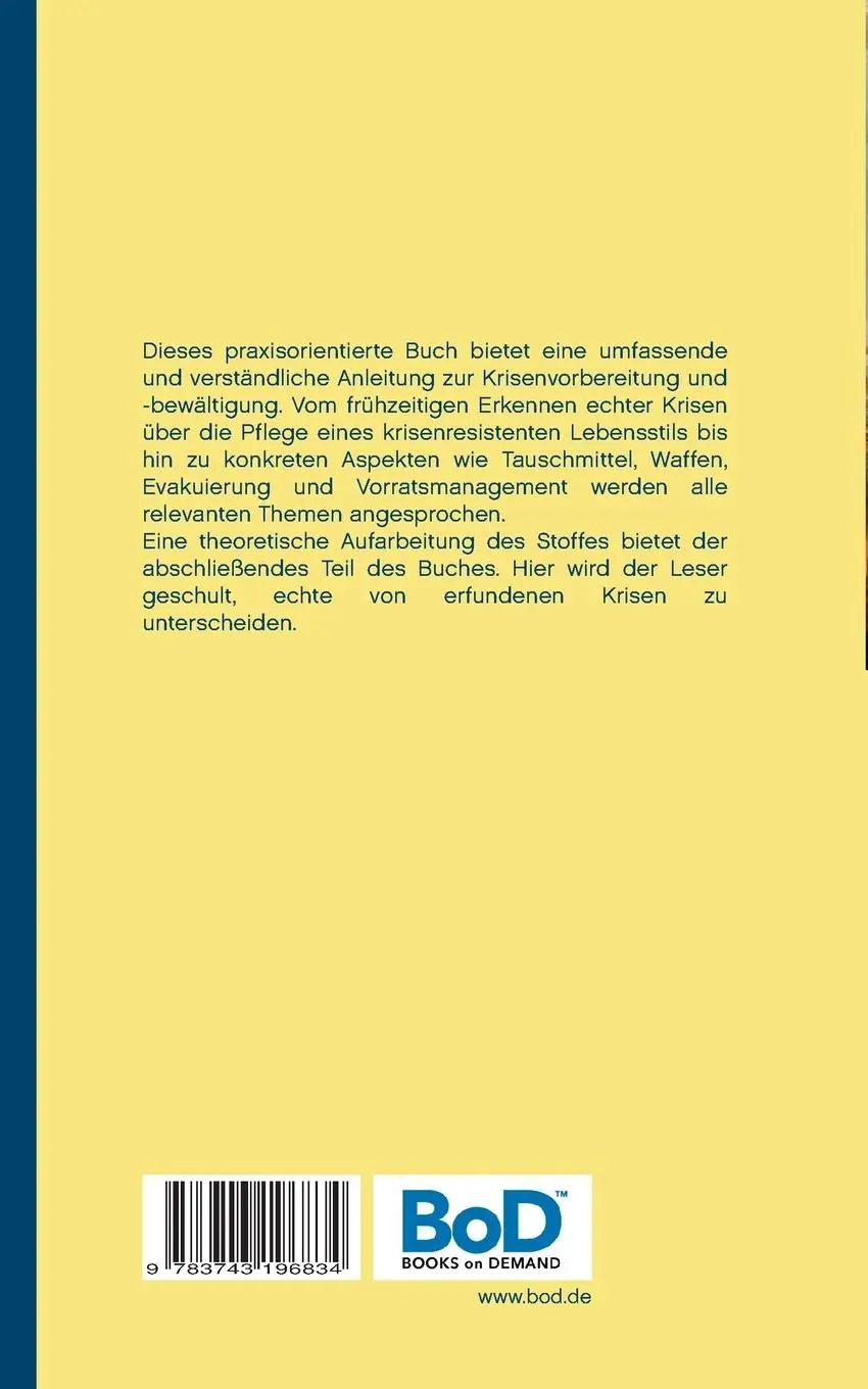 Rückseite: 9783743196834 | Überleben! | Krisenvorbereitung und -bewältigung in Theorie und Praxis