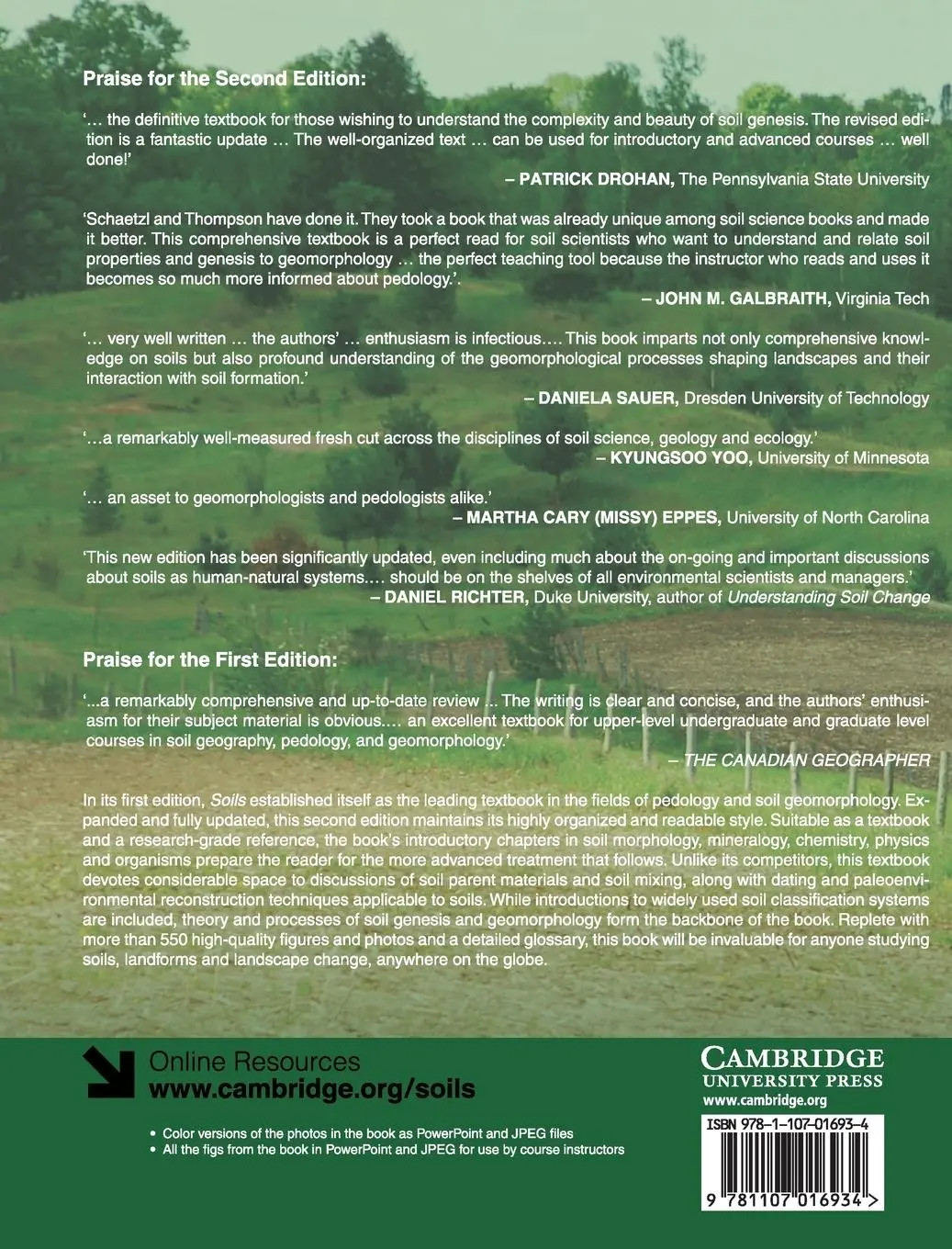 Rückseite: 9781107016934 | Soils | Randall Schaetzl (u. a.) | Buch | Gebunden | Englisch | 2018