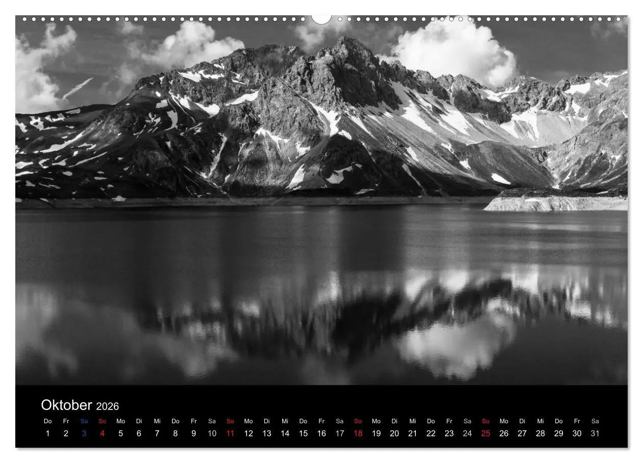 Bild: 9783516096934 | BERGE IN SCHWARZ WEISS (hochwertiger Premium Wandkalender 2026 DIN...