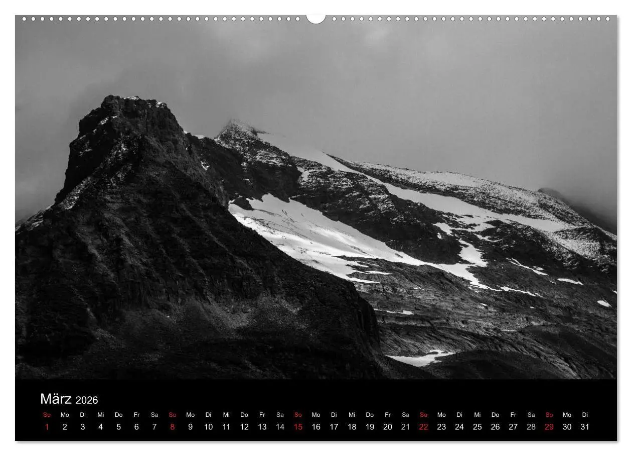Bild: 9783516096934 | BERGE IN SCHWARZ WEISS (hochwertiger Premium Wandkalender 2026 DIN...