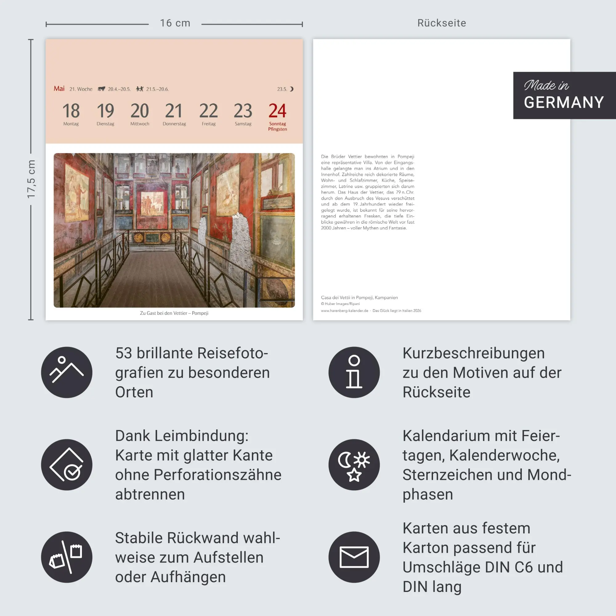 Bild: 9783840036934 | Das Glück liegt in Italien Postkartenkalender 2026 - 53 Karten mit...