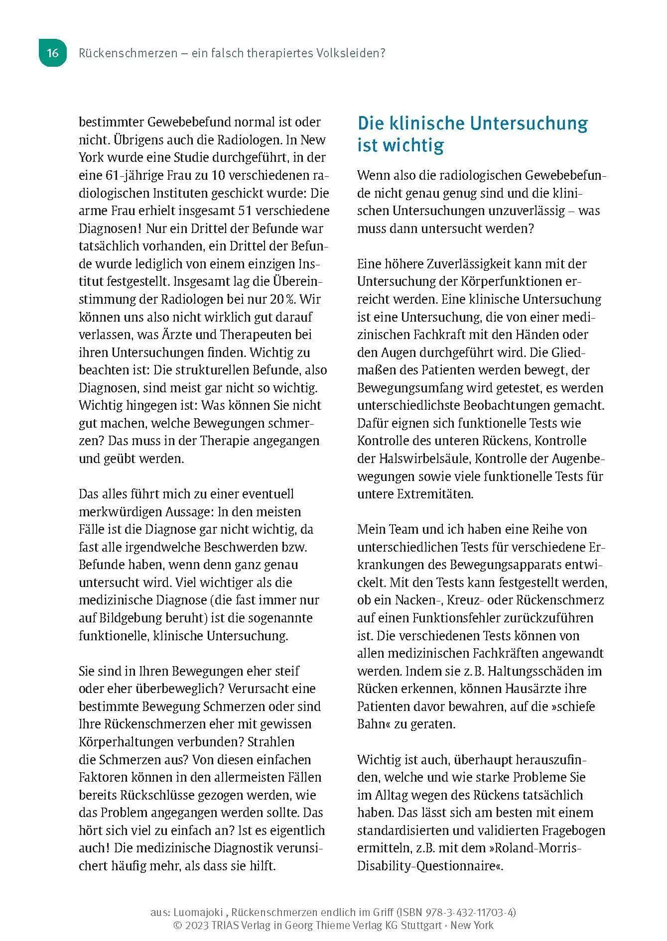 Bild: 9783432117034 | Rückenschmerzen endlich im Griff | Hannu Luomajoki | Taschenbuch