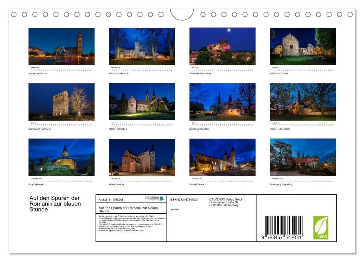 Bild: 9783457347034 | Auf den Spuren der Romanik zur blauen Stunde (Wandkalender 2026 DIN...