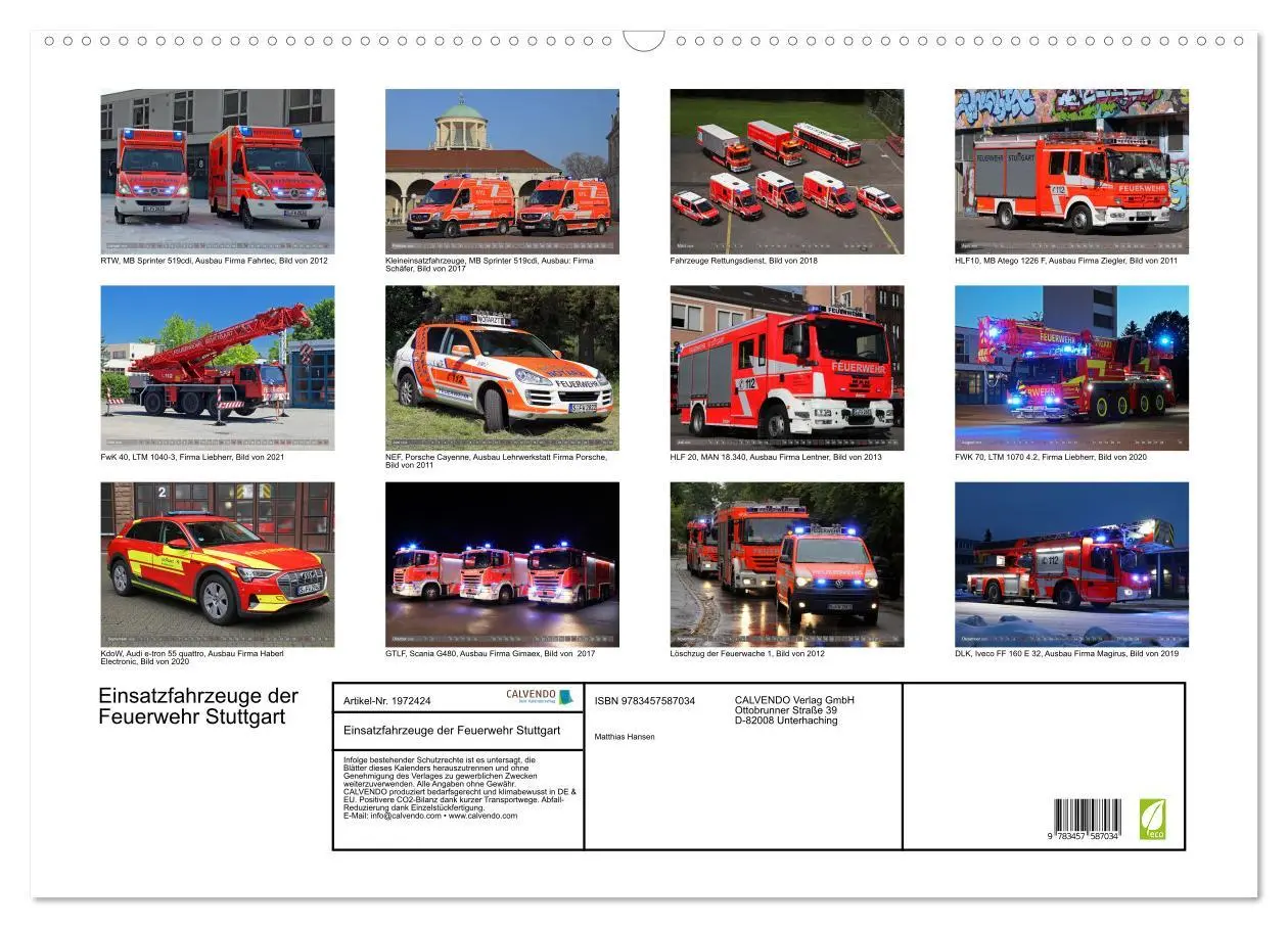 Bild: 9783457587034 | Einsatzfahrzeuge der Feuerwehr Stuttgart (Wandkalender 2026 DIN A2...