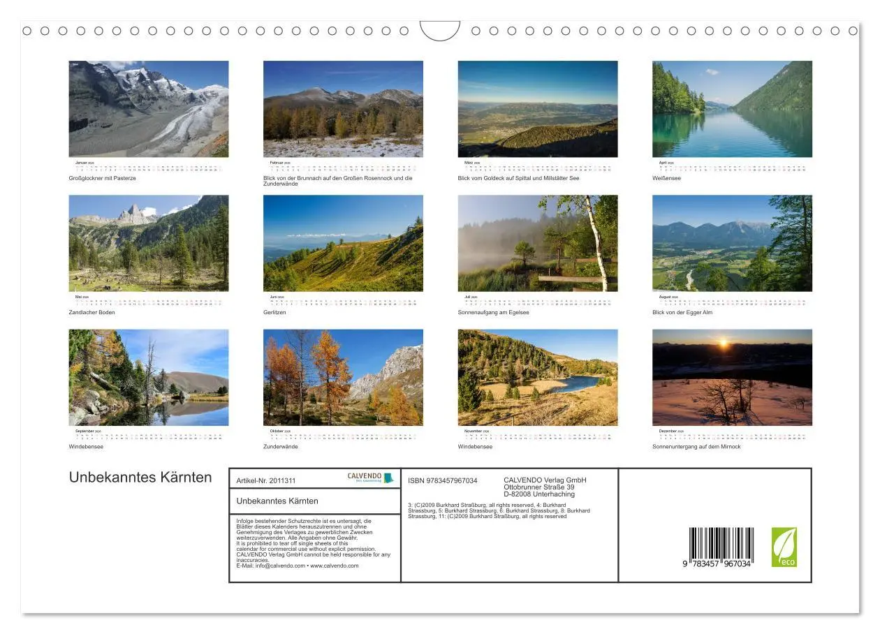 Bild: 9783457967034 | Unbekanntes Kärnten (Wandkalender 2026 DIN A3 quer), CALVENDO...