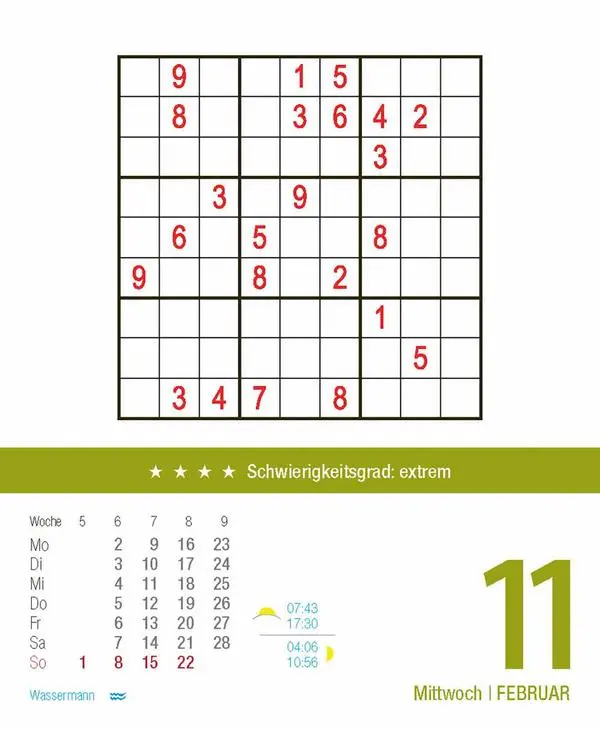 Bild: 9783731887034 | Profi Sudoku 2026 | Verlag Korsch | Kalender | 328 S. | Deutsch | 2026